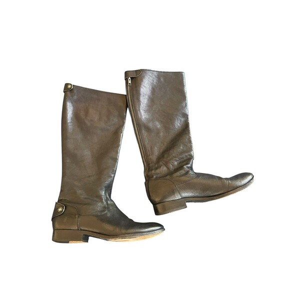 Frye #76430 Melissa Button Leather Equestrian Riding Biker Womens Boots 9 1/2 B - Picture 1 of 16